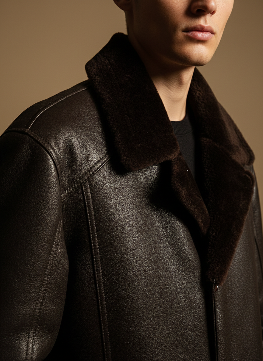 Kahverengi shearling kaban